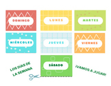 Spanish Days of the Week Cards - Colorful cards for games 