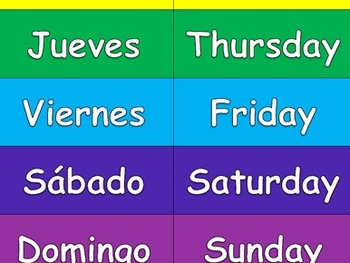 Preview of Spanish Days of the Week Matching Game