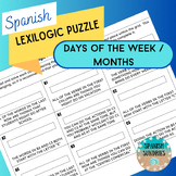 Spanish Days of the Week/Months Lexilogic Puzzle