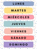 Spanish Days of the Week Poster---PDF, PNG, JPG