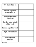 Spanish Days of the Week Table (fill in)