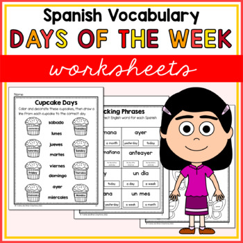 Preview of Spanish Days of the Week Worksheets Los Días de la Semana en Español
