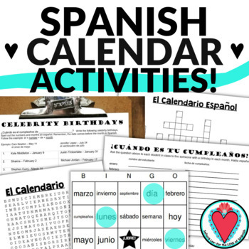 Preview of Spanish Days of the Week and Months, Forming Dates - Spanish Calendar Activities