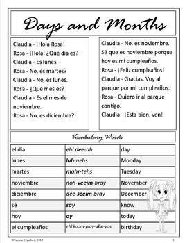 Days and Months in Spanish - PDF Worksheet - Spanish Learning Lab