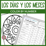 Spanish Days of the Week and Months Worksheets | Color by Number