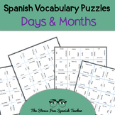 Spanish Puzzles Days of the Week and Months Vocabulary Printable