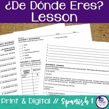 Spanish De Donde Eres Lesson