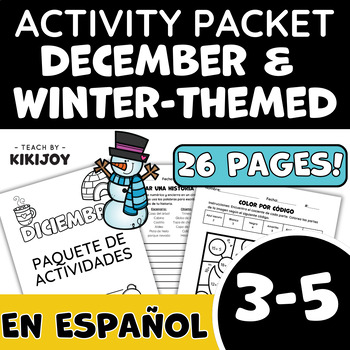 Preview of Spanish December Morning Work No Prep Independent Activity Packet 3rd-5th