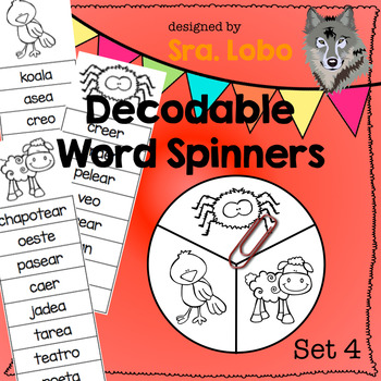 Preview of Spanish Decodable Spinners Set 4