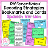 Spanish Decoding Strategies Bookmarks and Cards (Differentiated)
