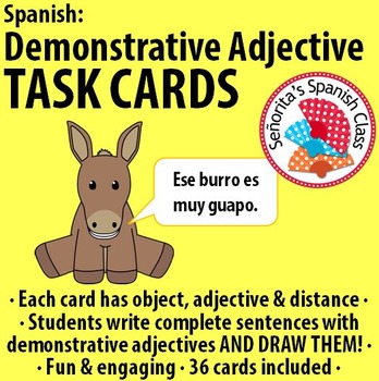 Preview of Spanish - Demonstrative Adjective TASK CARDS