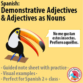 Spanish Demonstrative Adjectives Practice Worksheets & Teaching