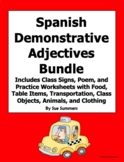 Spanish Demonstrative Adjectives and Class Objects Worksheet by Sue Summers