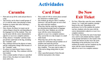 French and Spanish Speaking Activities (Zut, Caramba)