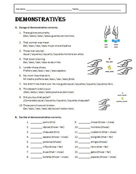demonstrative pronouns worksheet pdf