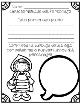 Character Traits Fairy Tales Spanish Little Red Riding Hood By Esl Village