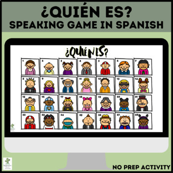Preview of Spanish Description Game | ¿Quién es? | Who is it? | Adjectives