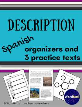 Preview of Spanish Description Texts, Graphic Organizers, and More