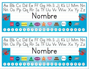 Spanish Desk Name Tags 8 5x11 In Microsoft Word Multicolor And