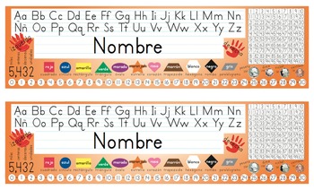 Spanish Desk Name Tags 8 5x14 In Microsoft Word Multicolor And