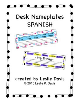 Spanish Desk Nameplates By The 24 Hour Teacher Tpt