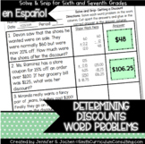 Spanish Determining Discounts Word Problems | Solve and Sn