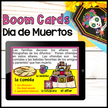 Preview of El Día de los Muertos Activities - Day of the Dead Boom Cards Spanish