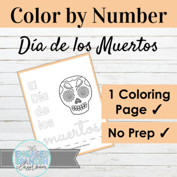 Preview of Spanish Day of the Dead Color by Number | Día de los Muertos