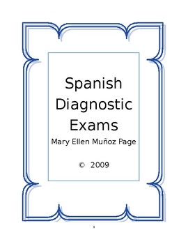 Preview of Spanish Diagnostic Exams  (revised)