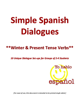Preview of Spanish Dialogues Using Winter Activities Vocabulary and Verbs