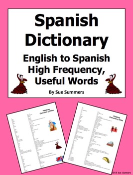 Preview of Spanish Dictionary: High Frequency, Useful Words English to Spanish
