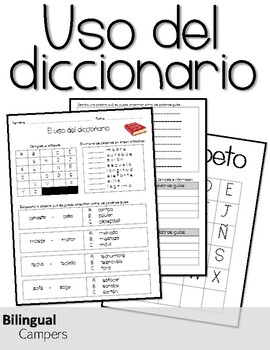 Spanish Dictionary Practice - El uso del diccionario by Bilingual Campers