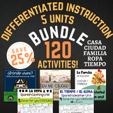 Spanish Differentiated Instruction UNITS BUNDLE ropa famil