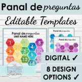 Spanish Digital Activity Templates | Editable Panal de Pre