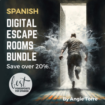 Preview of Spanish Escape Room Digital Bundle for High School Spanish 1, 2, 3, 4