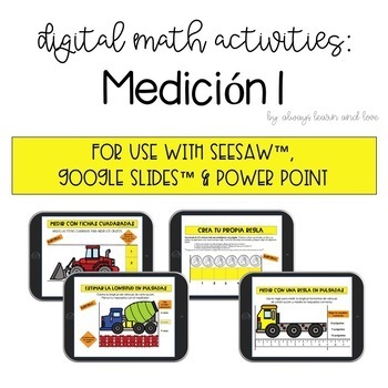 Preview of Spanish Digital Math Measurement for Seesaw™ Google Slides™