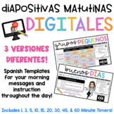 Spanish Digital Morning Slide Templates w/ Reminders & Edi