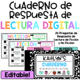 Spanish Digital Reading Response Notebook | GOOGLE SLIDES