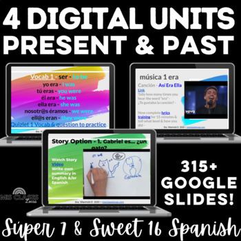 Preview of Spanish Digital Resources High Frequency Verbs Spanish Unit Bundle Super 7