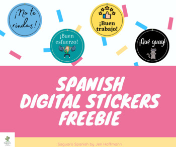 Preview of Spanish Digital Stickers Freebie