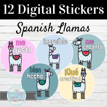 Preview of Spanish Llama Digital Stickers