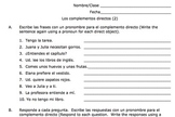 Spanish Direct Object Pronouns Practice (Los complementos 