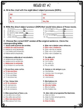 subject pronouns in spanish worksheet