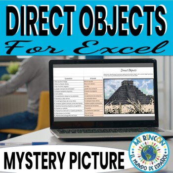 Preview of Spanish Direct Objects Mystery Picture Pixel Art Mayan Pyramid
