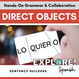 Spanish | EDITABLE Direct Objects - Sentence Builders hand