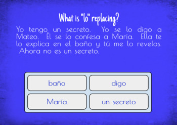 Spanish Direct and Indirect Object Pronouns With Boom Cards ™ | TpT