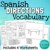 Spanish Directions and Prepositions Vocabulary Worksheets