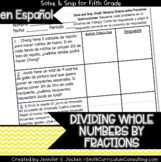 Spanish Dividing Whole Numbers by Fractions Math Activity 