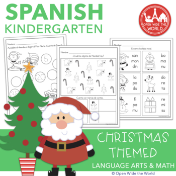 Preview of Spanish Dual Language Kindergarten Christmas Mega-Pack