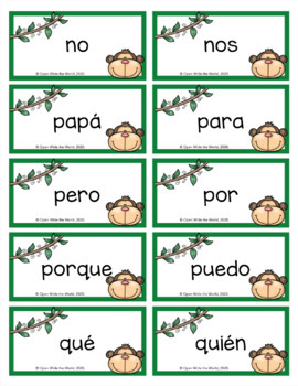 kindergarten spanish sight words free printables